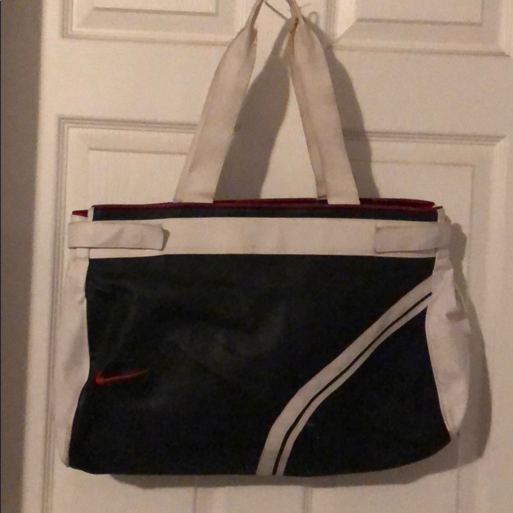 Nike white/black/red sporty elegant large tote